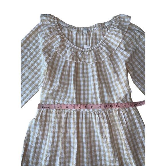 J. Crew Seersucker ruffleneck Gingham mini dress - Picture 9 of 11